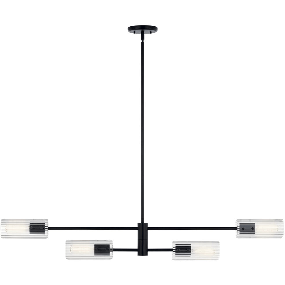 Velestino 4 Light 5.25 inch Black Chandelier Linear Ceiling Light